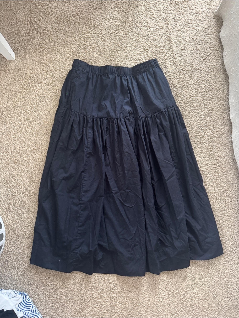 Abercrombie & Fitch Black Tiered Maxi Skirt with Elastic Waist